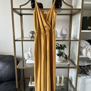 Aritzia Elegant Mustard Yellow Jumpsuit